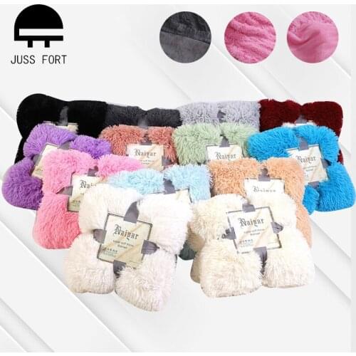 Luxury Soft Shaggy Throw Blanket Plush Fuzzy Bed Cover Blanket Colorful Fluffy Faux Fur Bedding Couch Sofa Decorative Blanket