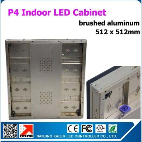 TEEHO 2121SMD P4 indoor full color golden brushed rental aluminum cabinet rental led display 512mm*512mm led video display board