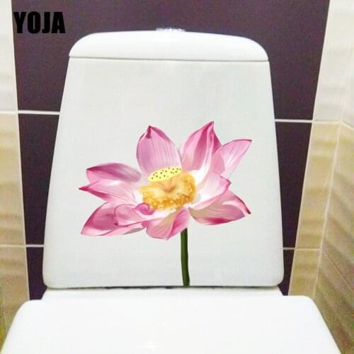 YOJA 22.3X21.2CM Cartoon Hand Drawn Flower Sketch Fashion Toilet Seat Stickers Room Wall Decor T1-1535