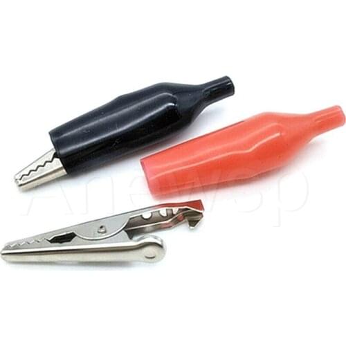 10pcs crocodile clip sheath clip battery clip wire clip power clamp electric test clip charging clip red/black clip