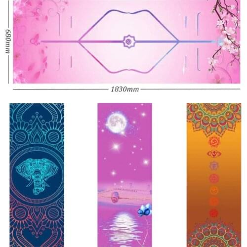 1.5MM Suede Printing Yoga Mat 1830 * 680 Sports Non-slip Fitness High Temperature Esterilla Yoga Towels with Yoga Mat Bag