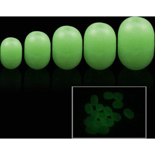 1Set/Box 100pcs Luminous Soft Beads Fishing Space Beans round Stopper Fishing Accessories Mixed 5 sizes with box