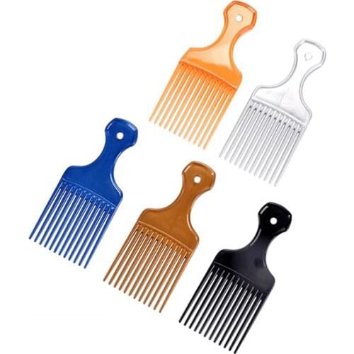 1pc Wide Teeth Brush Pick Comb Fork Hairbrush Insert Hair Pick Comb Plastic New
