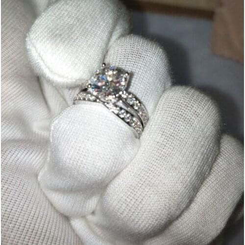 100% 18K 750Au Gold Moissanite Diamond Ring Wedding ring D color VVS With national certificate MO-H10039