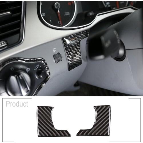 2 Pcs Soft Carbon Fiber Car Keyhole Side Panel 3D Interior Accessories Sticker For Audi A4L / A5 2009-2016