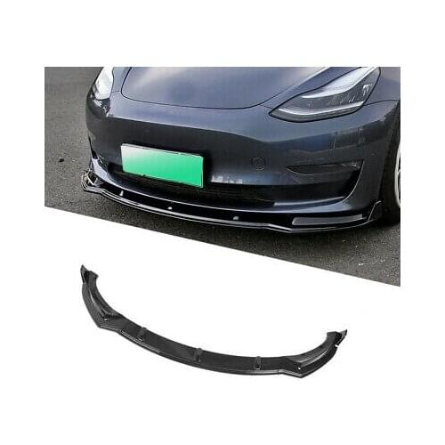 ABS Glossy Black Front Bumper Lip Body Kit Spoiler 3pcs For Tesla Model 3 18-20