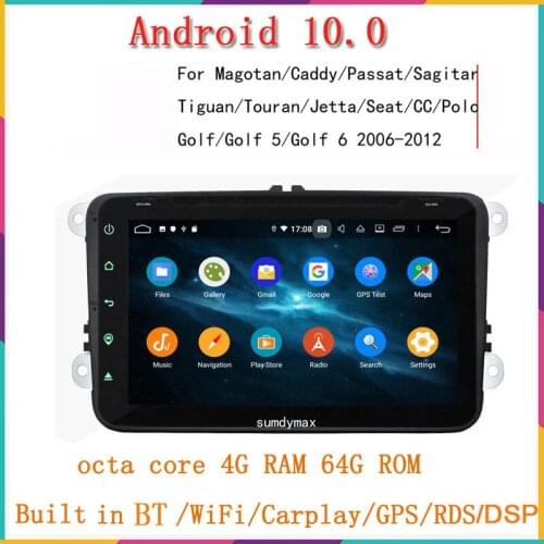 Two din android 10 car dvd player for Volkswagen magotan caddy sagitar CC polo golf6 2008-2012 car audio stereo autoradio