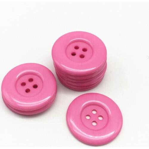 50pcs 35mm Pink Large Resin Buttons Round Tire Sewing 4 Holes Garment Bag Accessories Coat Button