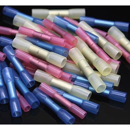 50X Assortment AWG 22-10 Waterproof Heat Shrink Butt Connectors Electrical Wire Splice Cable Crimp Terminals Connectors Kit