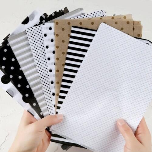 80Sheet/Bag A5 Wrapping Papers Retro Black White Print Tissue Paper DIY Handmade Bookmark Floral Decor Gift Packaging Material