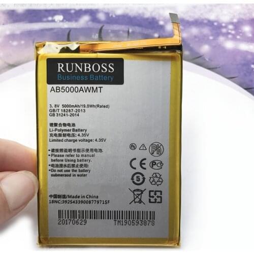 100% NEW Original 5000mAh AB5000AWMT Battery For PHILIPS V526 V787 V377 For Xenium CTV526 CTV787 CTV377 Cell Phone Batteries