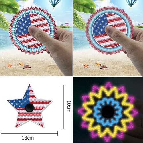 DIY Fidget Spinner 5D Diamond Painting Gyro Cartoon National Flag Cross Ctitch Kits Mosaic Embroidery Stress Relief Toys for Kid