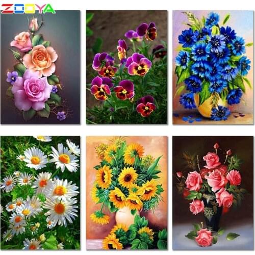 ZOOYA Diamond Painting Full Square Flower Diamond Embroidery Sale 5D DIY Kits Mosaic Drill Picture Rhinestones Sets Decor SF519