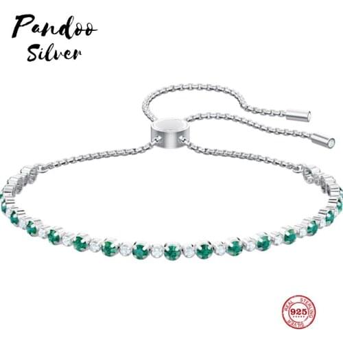 PANDOO Fashion Charm Pure 925 Silver Original 1:1 Copy, Subtle Elegant Simple Wild Bracelet Female Luxury Jewelry Gifts