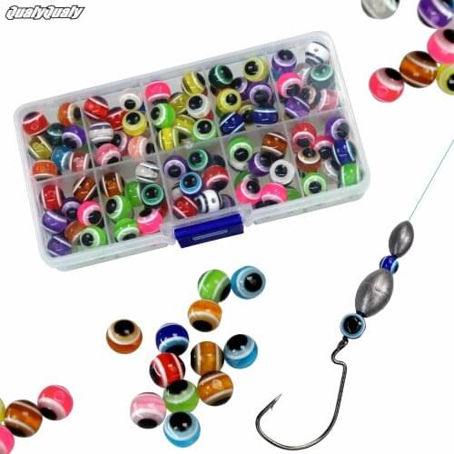 1 Box Fish Eye Fishing Beads 6mm 8mm 10mm 12mm Mixed Color Carolina Rigs Taxes Rigs Fishing Beads DIY Kit Bass Fishing Tackle