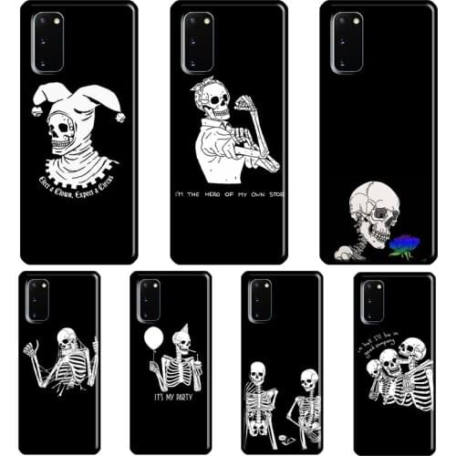 Funny Skeleton Skull Art Cover For Samsung Galaxy S20 FE S21 Ultra Note 20 Note9 Note10 S8 S9 S10 Plus Phone Case