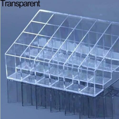 24 Lattices Lipstick Holder Trapezoid Lipstick Mascara Eyebrow Cosmetic Display Stand Makeup Tool Kit