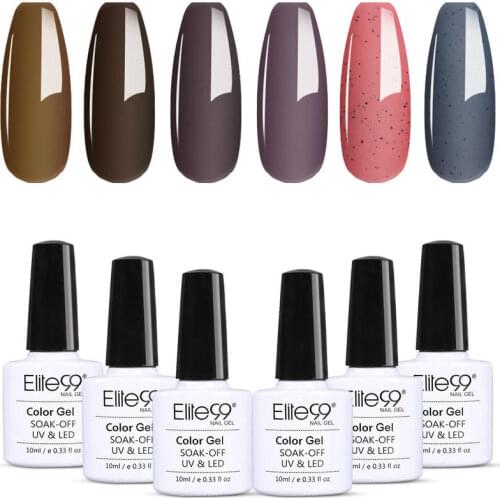 Elite99 6pcs/Set Gel Nail Polish Set 10ml Nail Kit For Manicure Makeup Hybrid Glitter Color Gel Polish Nail Art Gel Varnish