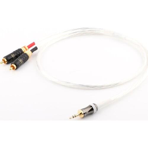 HIFI Nordost Odin audiophile silver aux 3.5mm headset plug to 2rca jack Audio signal line Computer and audio connection cable