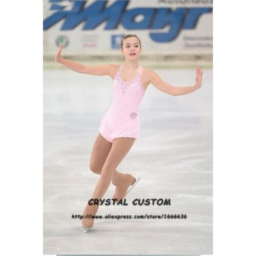 RUBU Customized Ice figure Skating Dress for Competition Black Ice Skating Skirt for Girl CrystaPerformance Gymnastics Dress