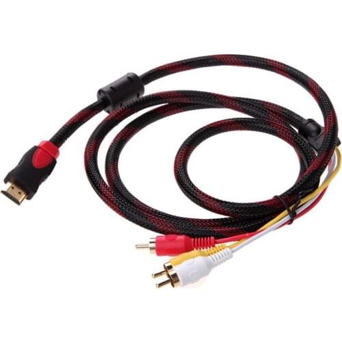 To 3 RCA Video Audio AV Component Converter Adapter Cable HDTV 1080 Exquisitely Designed Durable HDMI-compatible Male ONLENY