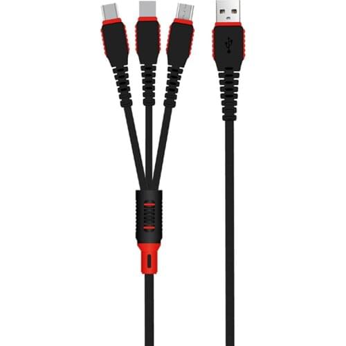 1.2m Three-in-One Data Cable New Style USB Fast Charge for Android Type-c Data Cable Triple for Iphone Usb Cable Extension