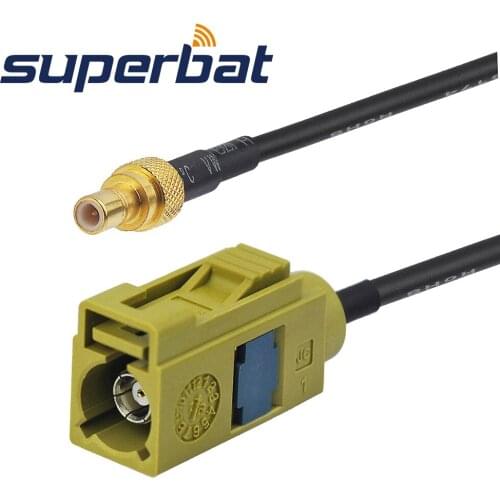 Superbat Fakra "K" Straight Female Jack to SMB Straight Jack Pigtail Cable for RG174 15cm