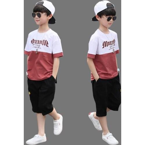 Boys Clothing Sets Summer Boys Clothes Casual Outfit T-shirt & Pants Kids Tracksuit Teen Children Clothing Suit 6 8 9 10 12 Year