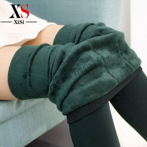2018 New Hot Plus Cashmere Women Leggings Casual Winter Warm Faux Jeggings High Elastic Thick Slim Fitness Pants