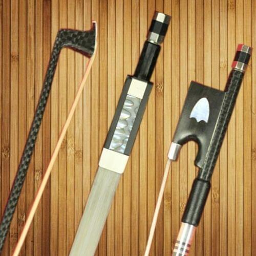 1 Pc Strong New Light Carbon Fiber 4/4 Violin Bow Nickel Silver Parts AAA White Hair