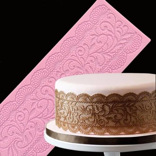 Minsunbak Lace Mat Exquisite Wedding Cake Decoration Lace Silicone Mold Chocolate Sugarcraft