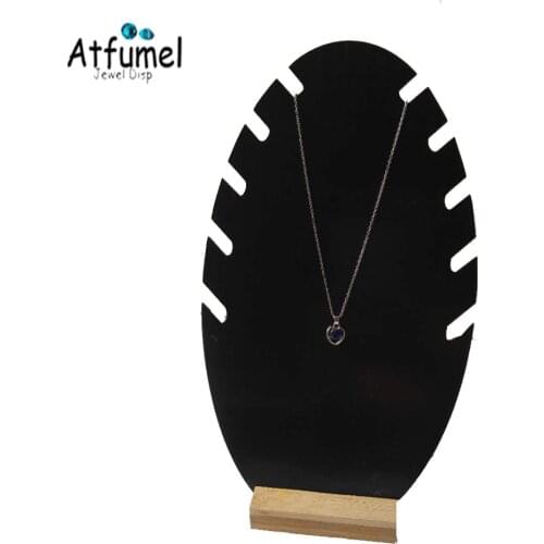 Fashion Bamboo Base Necklace Jewelry Collection Display Showcase Acrylic Necklace Bracelets Jewelry Organizer Storage Stand Rack