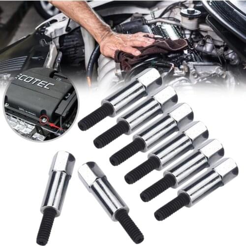 8pcs Hex Head Valve Cover Bolt Set Chrome plated Threaded Bolt Kit for Chevy 283 302 305 307 327 350 383 engines Car Accessories