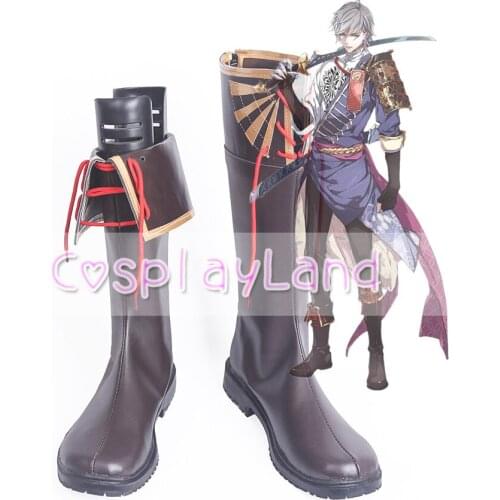 Sengoku Night Blood Niwa Nagahide Cosplay Costume Boots Shoes Halloween Party Custom Made for Adult Men Shoes Accessories