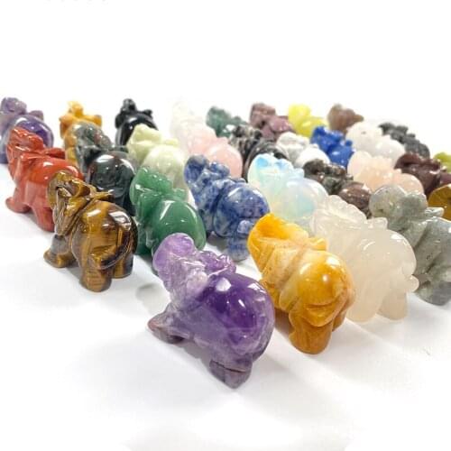 Wholesale natural hand carved 1.5 inch elephant carved animals