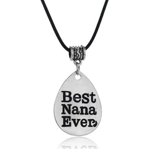 Gothic Leather Rope Best Nana Ever Pendant Necklace Grandmother Grandson Love Family Warm Jewelry Birthday Party Collar Bijoux