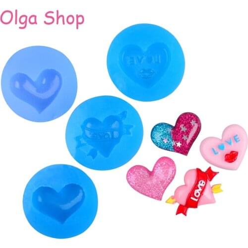 PYL548,PYL557,PYL588,PYL668 Heart Silicone Mold Cupcake Topper Resin Cake Decorating Cake Craft Clay Candy Making Moulds