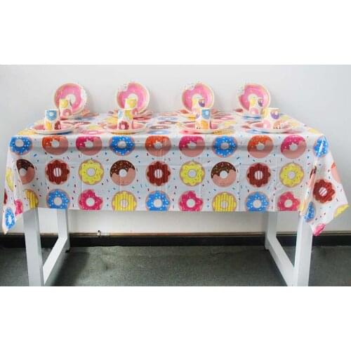 Doughnut Banner Paper Cup Napkin Plates Donut Theme Birthday Party Decorations Kids Favors Birthday Anniversary Baby Showe Deco