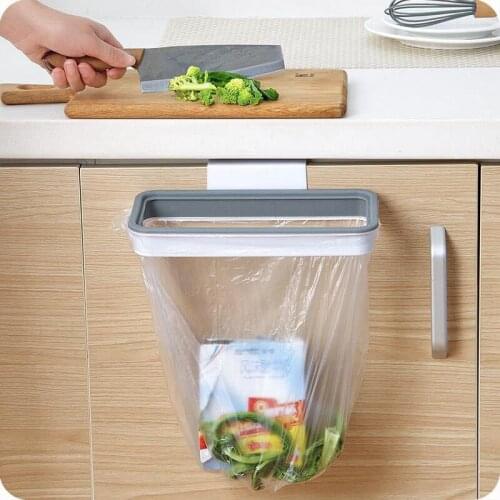Portable Plastic Garbage Hanging Bag Kitchen Trash Storage Rack Bag Hook Scouring Pad Dry Shelf HolPortableder Kitchen Organzier