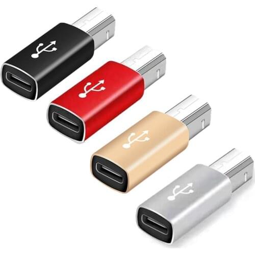 Durable USB TYPE-C female to B male data charging adapter Coupler Gender Changer Connector Adapter PC Laptop Connector