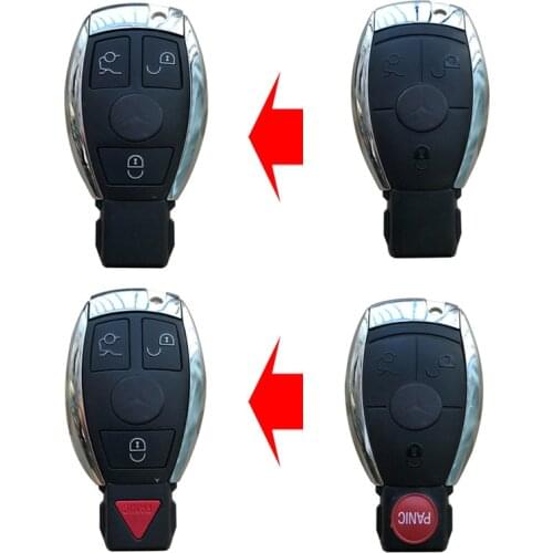 RMLKS 3 4 Button Smart Car Key Shell Remote Key Fob Case For Mercedes Benz C E Class 2010 2011 2012 2013 2014