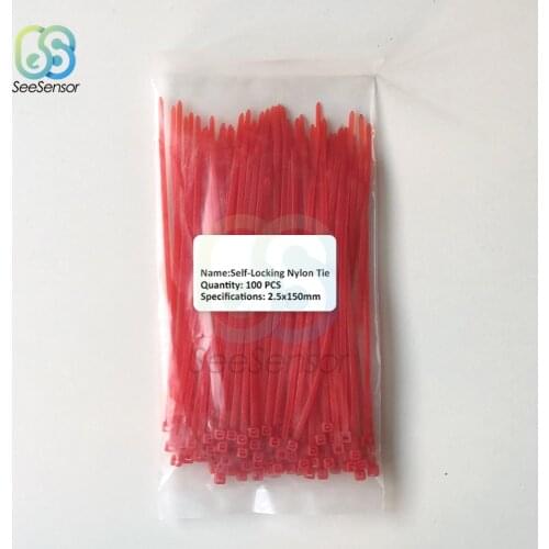 Self-locking plastic nylon tie 100 PCS 2.5*150 fastening ring 2.5X150 cable tie zip wraps strap nylon cable tie 12 colors
