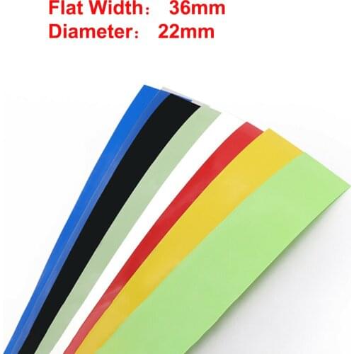 5M Width 36mm PVC Heat Shrink Tube Dia 22mm Lithium Battery Pack Insulated Film Wrap Protection Case Pack Wire Cable Sleeve