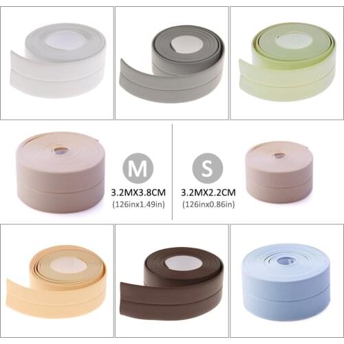 3.2m x 38/22mm Bathroom Shower Sink Bath Sealing Strip Tape Caulk Strip Self Adhesive Waterproof Wall Sticker for Bathroom