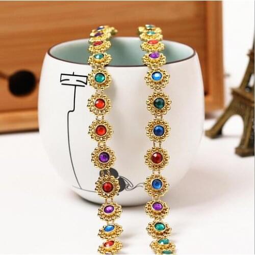 Colorful 10Yards/Lot Line Artificial Sunflower Clear Beads Chain Garland Supply New Year Wedding Party Decoration DIY Material