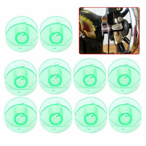 10 x Green Plastic Sewing Machine Bobbin Spool Fit Husqvarna Viking