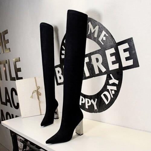 Women shoes Pointed over the knee boots high heels boots women shoes woman bigtree shoes high boots women zapatos de mujer botas