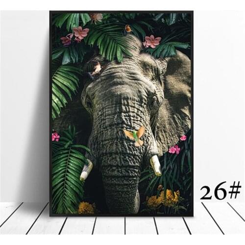 Animal Flower Lion Tiger Elephant Elk Orangutan DIY 11CT Embroidery Cross Stitch Kits Craft Needlework Set Dropshipping