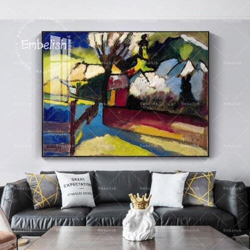 1 Pieces Impressionism Abstract landscape Pictures By Wassily Kandinsky For Living Room HD Canvas Oil Painting Home Decor Poster