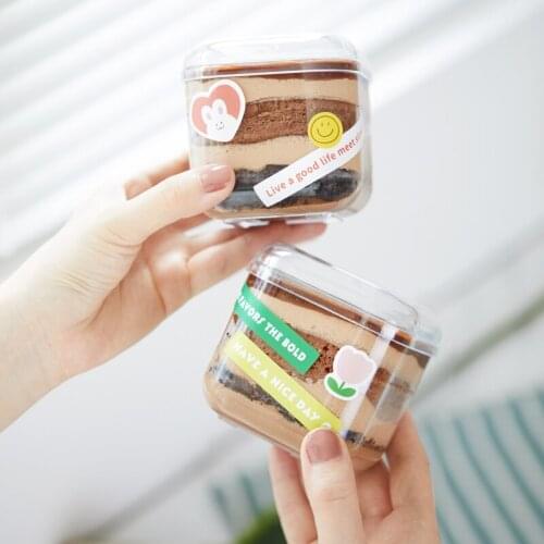 10pcs Net Red Mousse Soy Milk Box Durian Melaleuca Cake Packaging Box Ice Cream Sawdust Cup Transparent Plastic Disposable Jar